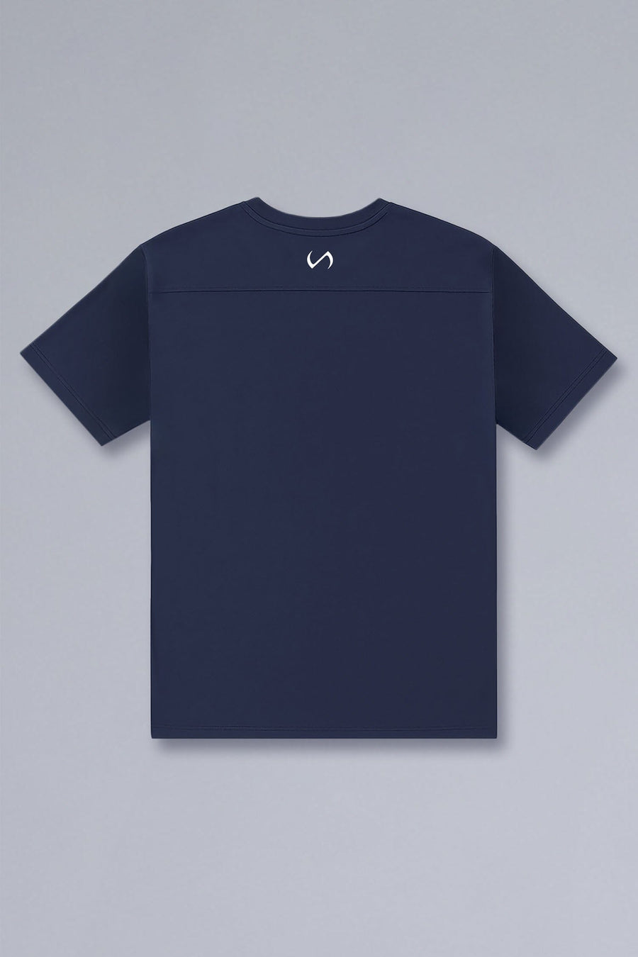 Back View of Blue TLF Athletic Dept Cotton Luxe Oversized Tee featuring a bold 2 one graphic print design across the chest in our oversized shirt fit