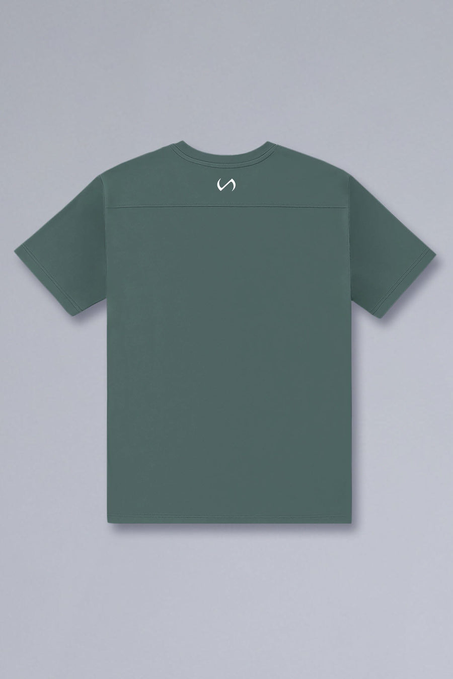 Back View of Green TLF Athletic Dept Cotton Luxe Oversized Tee featuring a bold 2 one graphic print design across the chest in our oversized shirt fit