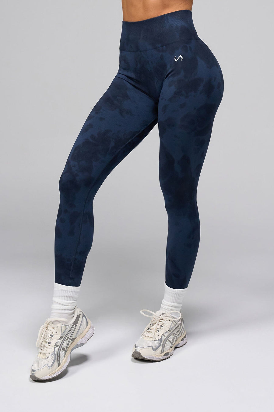 Front View Of Cosmic Seamless Square Neck Sports Bra in Midnight Eclipse