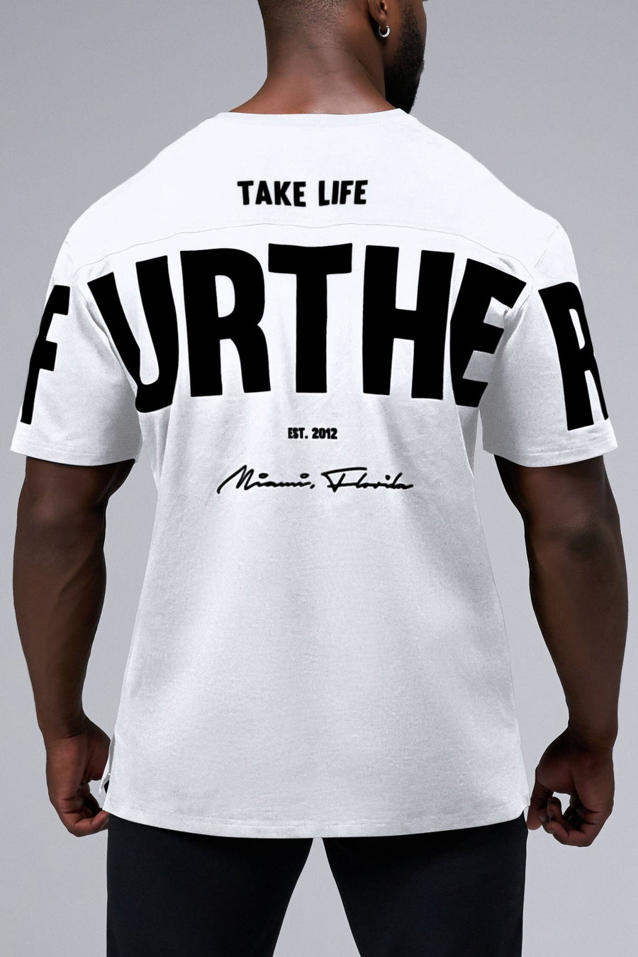 Back View Of Further Cotton Luxe Oversized Tee in White