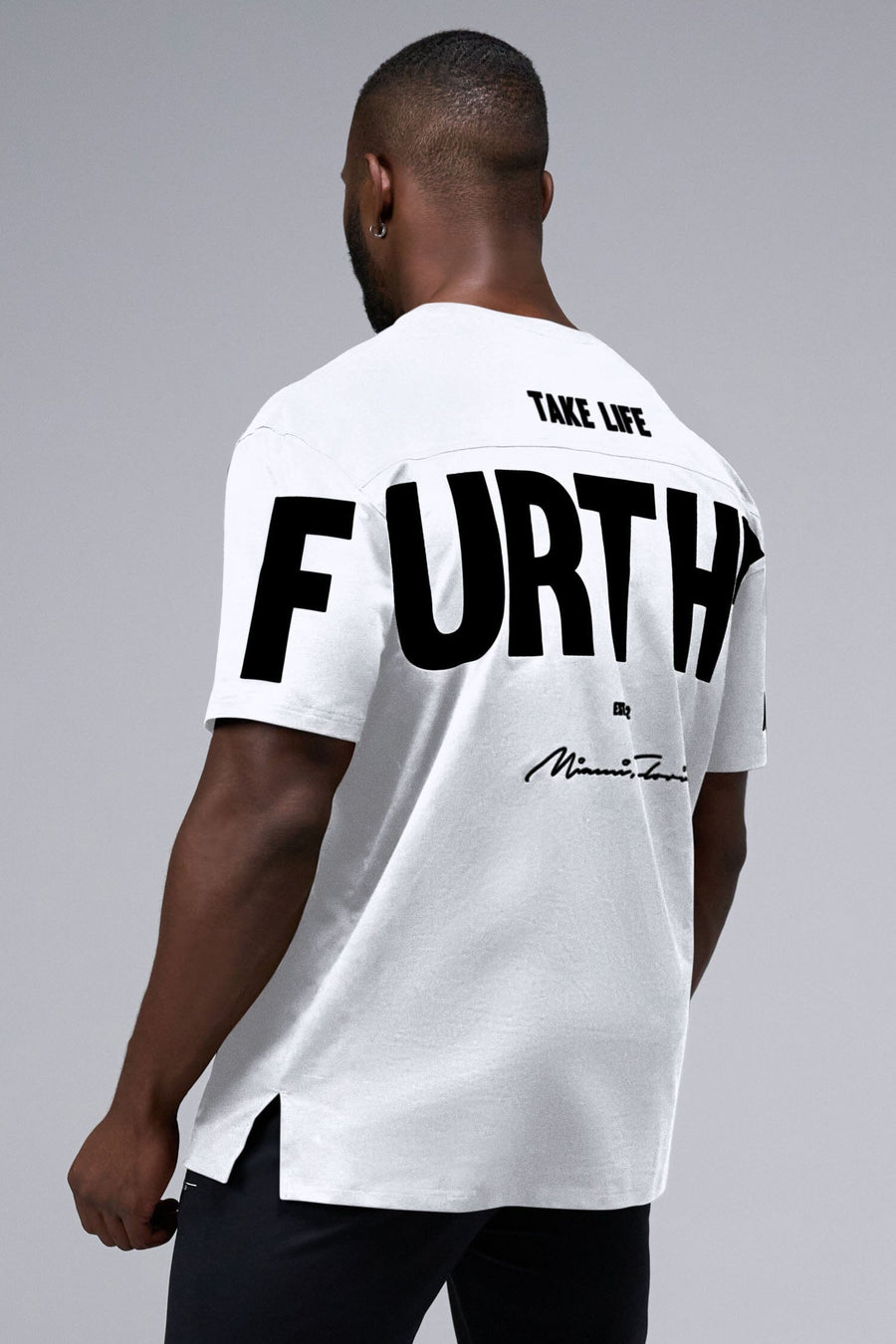 Back View Of Further Cotton Luxe Oversized Tee in White