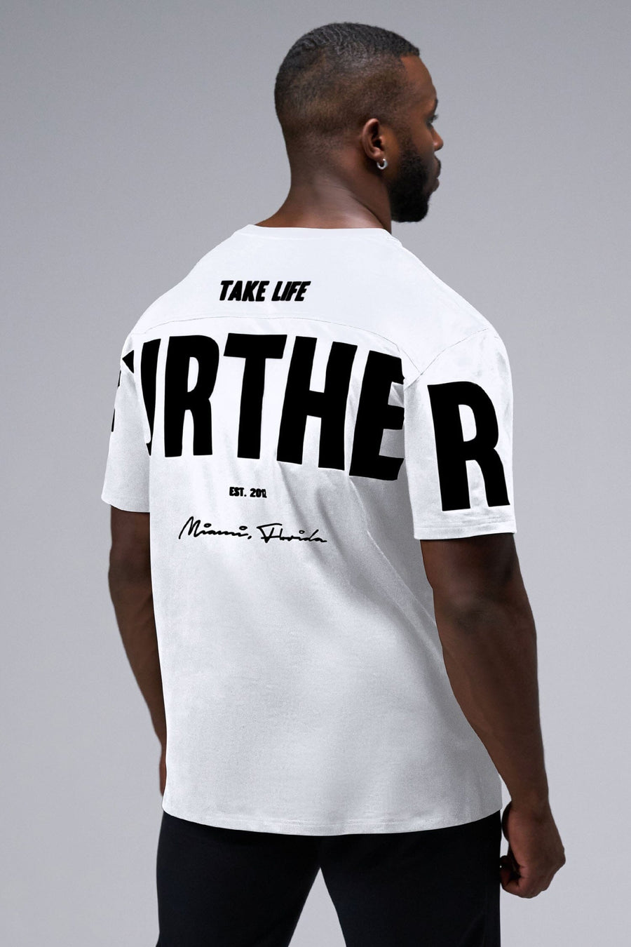 Back View Of Further Cotton Luxe Oversized Tee in White