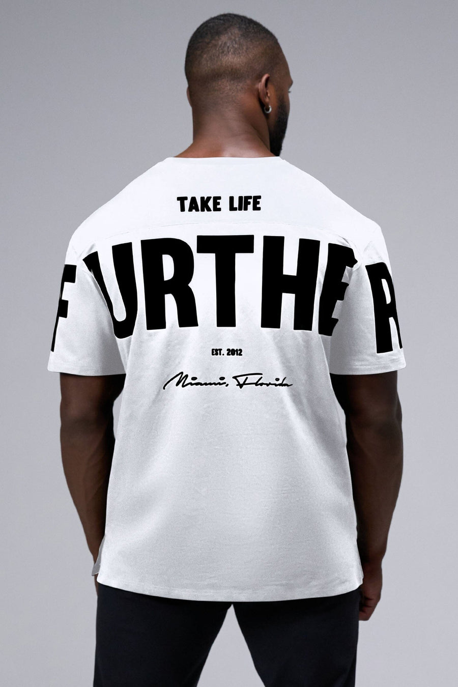 Back View Of Further Cotton Luxe Oversized Tee in White