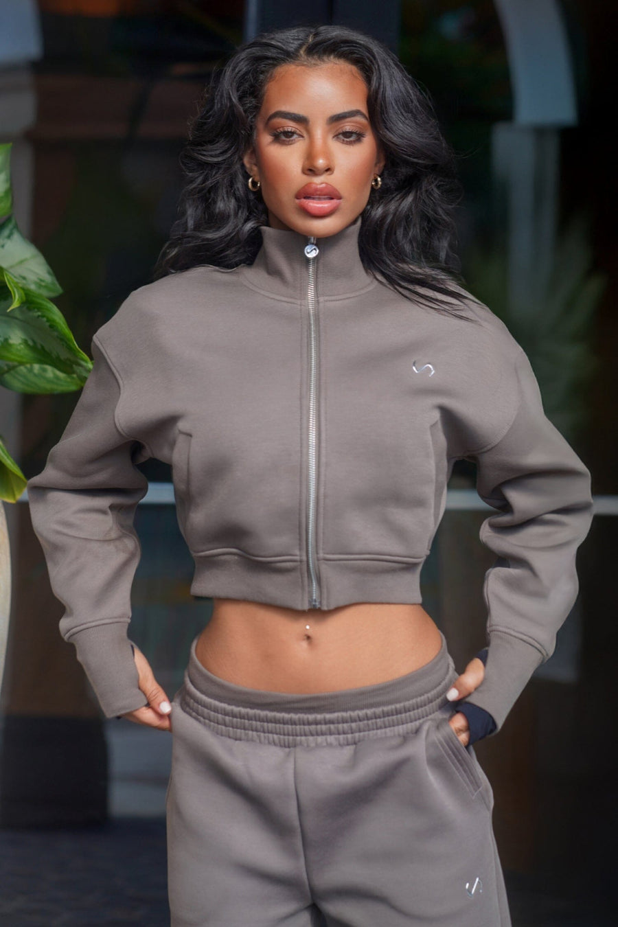 Scuba Tech Cropped Zip Up Jacket