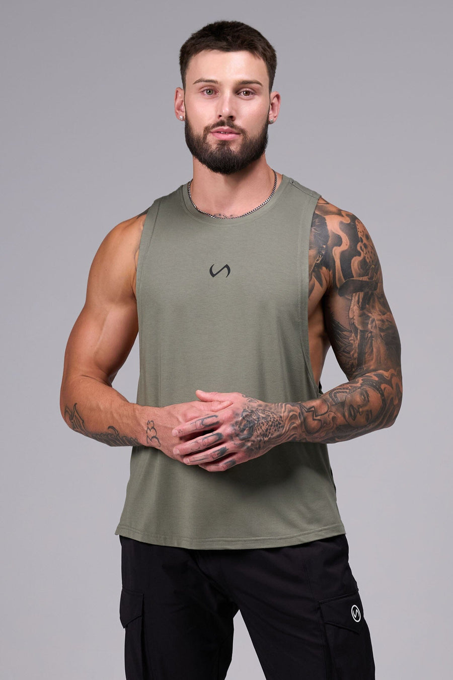 Front View of Sage Green Vital Air-Flex Drop Arm Tank