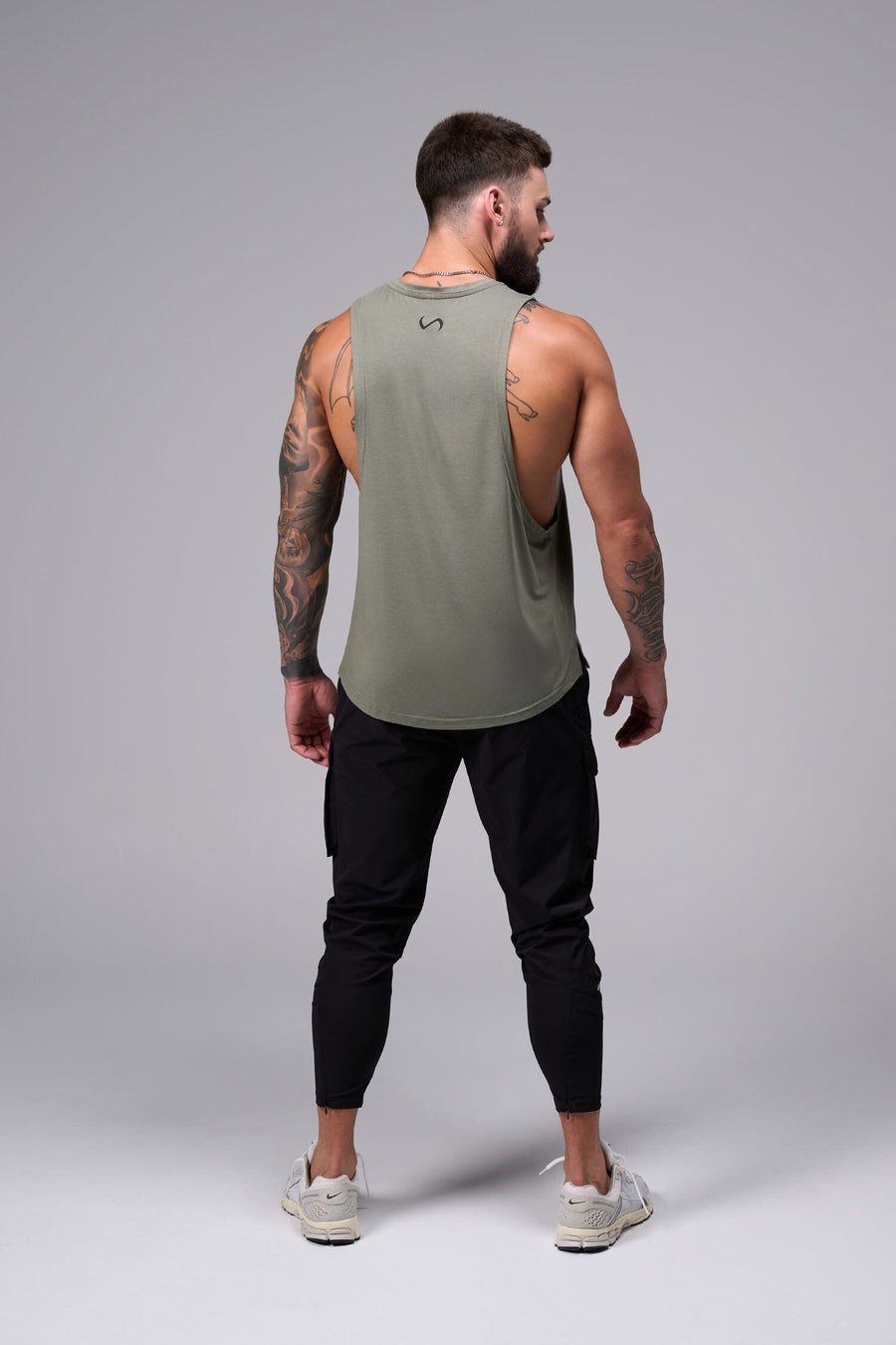 Back View of Sage Green Vital Air-Flex Drop Arm Tank