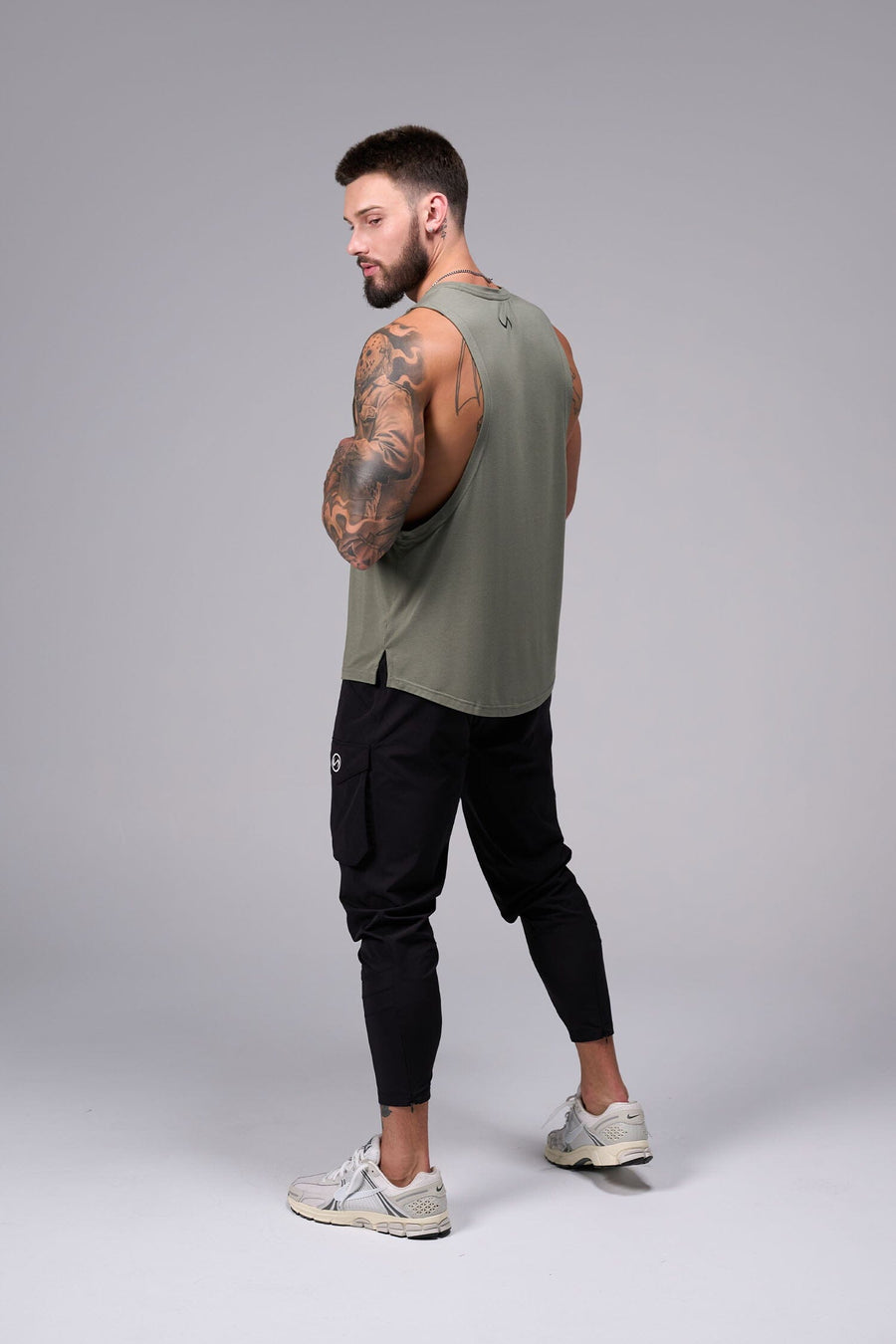 Back View of Sage Green Vital Air-Flex Drop Arm Tank