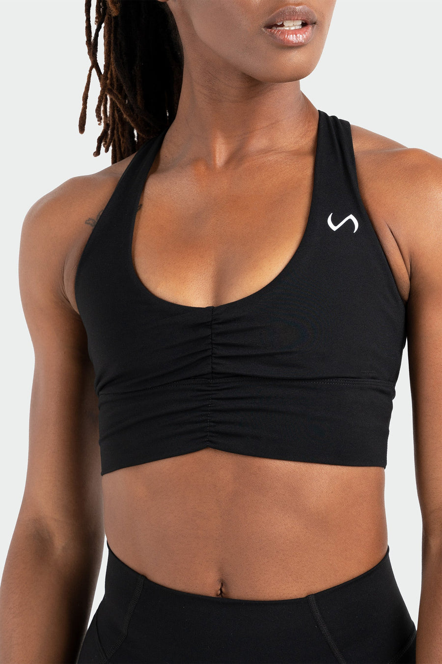 TLF Contour Halter Sports Bra - Halter Top Sports Bra - Black - 4