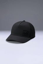 Black Aero Core Performance Gym Hat with laser ventilation, water-repellent fabric and structured snapback fit by TLF Apparel – front view 