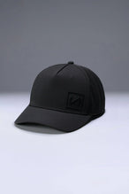 Black Aero Core Performance Snapback Hat with structured athletic fit and adjustable stretch closure by TLF Apparel – side view 