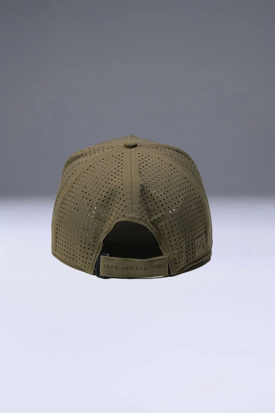 Falcon Aero Core Performance Gym Hat with laser ventilation, water-repellent fabric and structured snapback fit by TLF Apparel – back view 