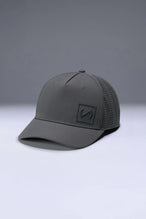 Gray Aero Core Performance Gym Hat with laser ventilation, water-repellent fabric and structured snapback fit by TLF Apparel – side view 