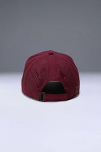 Wine Aero Core Performance Gym Hat with laser ventilation, water-repellent fabric and structured snapback fit by TLF Apparel – back view 