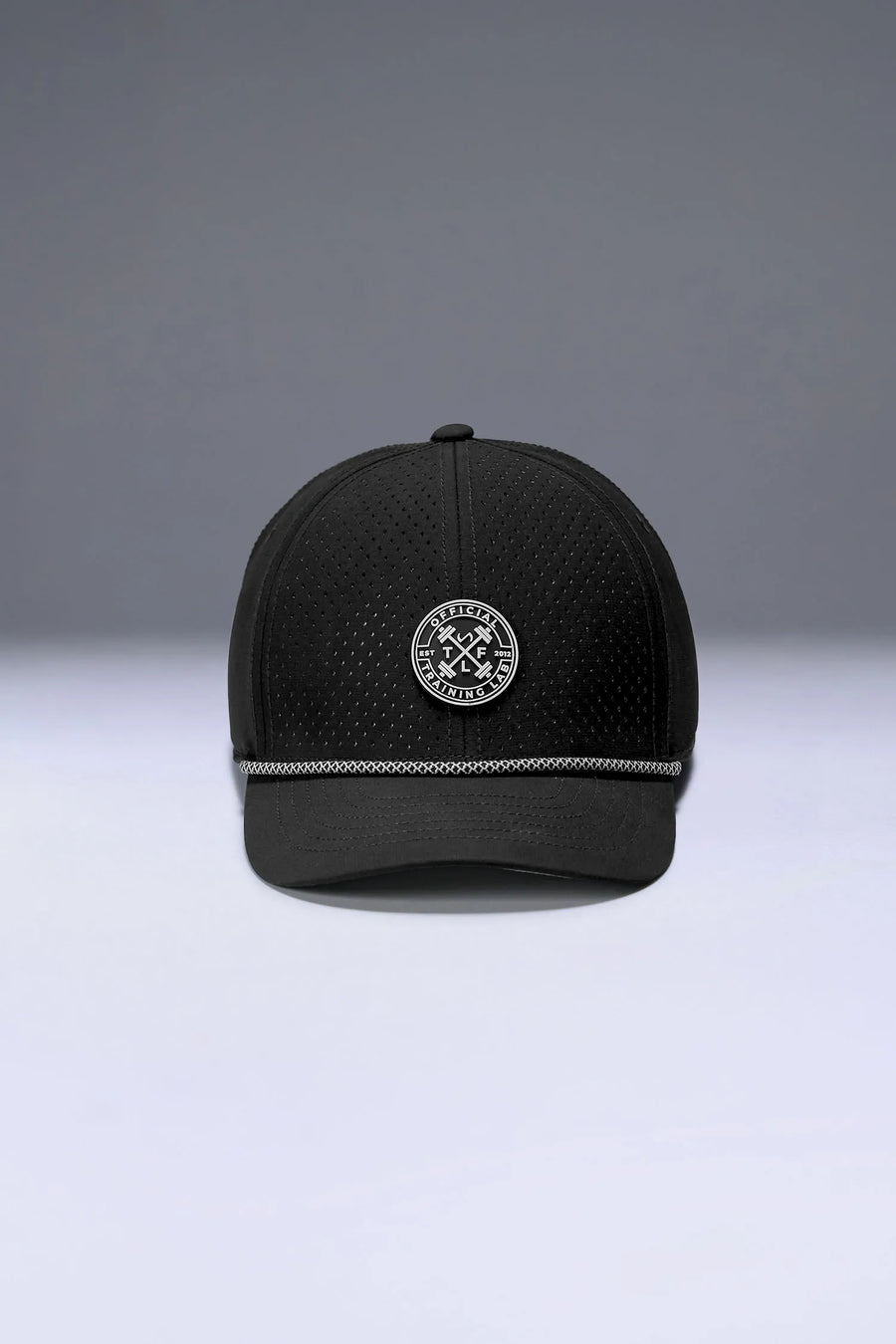 Black Flex Grid Cross Weights Rope Hat with moisture-wicking, anti-microbial sweatband by TLF Apparel – interior detail view 
