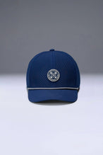 Blue Flex Grid Cross Weights Rope Hat with moisture-wicking, anti-microbial sweatband by TLF Apparel – interior detail view 