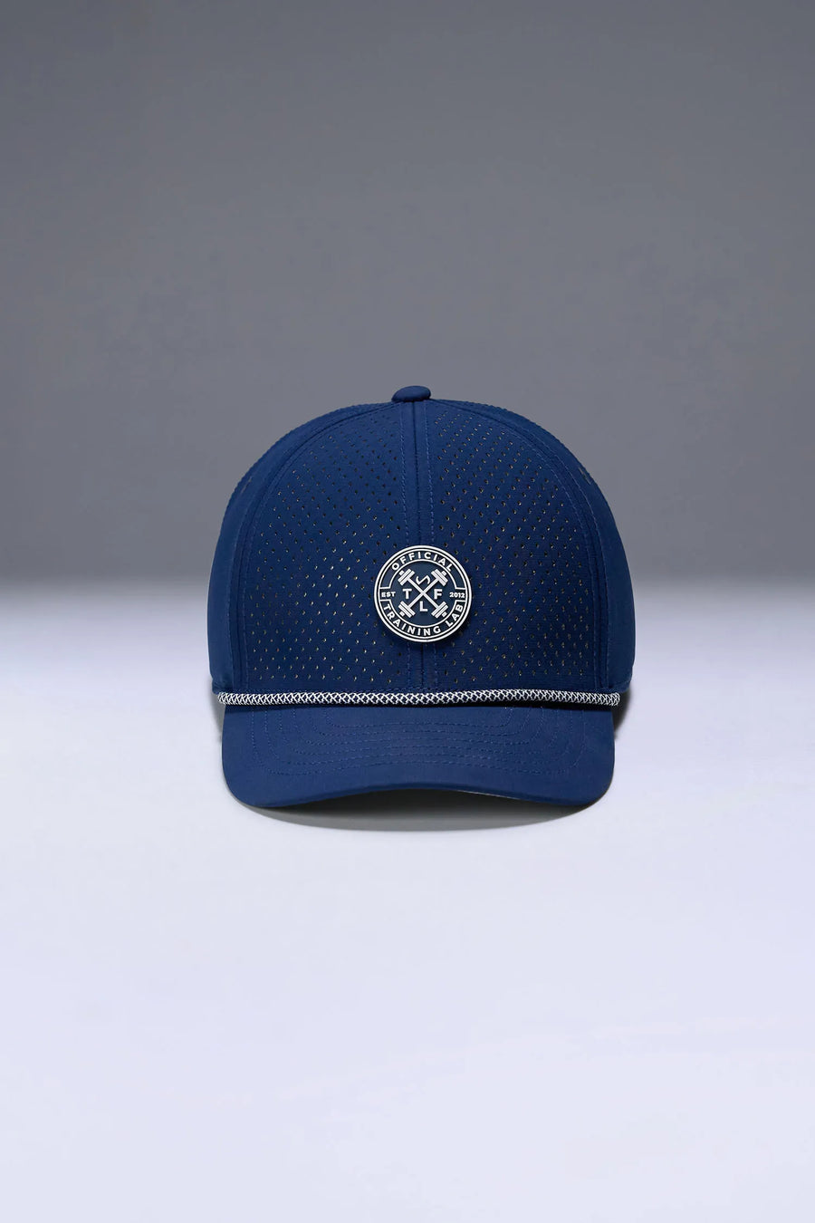Blue Flex Grid Cross Weights Rope Hat with moisture-wicking, anti-microbial sweatband by TLF Apparel – interior detail view 