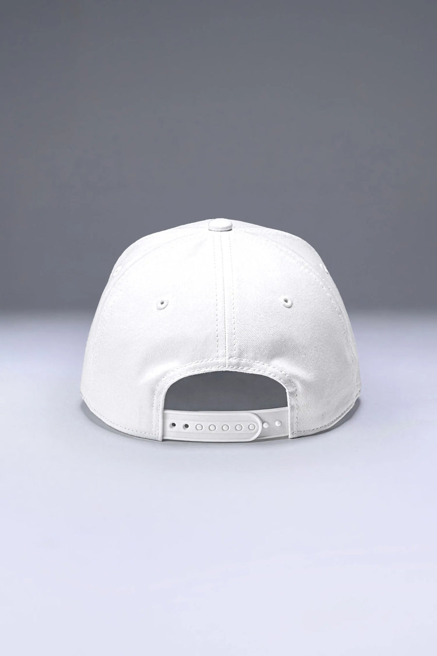 White Flex Grid Cross Weights Rope Hat with adjustable snapback closure and structured athletic fit by TLF Apparel – back view 