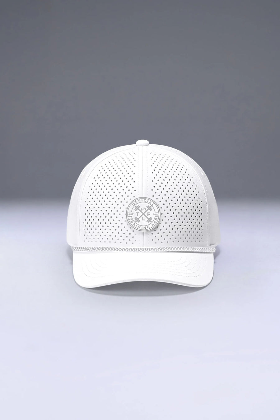White Flex Grid Cross Weights Rope Hat with moisture-wicking, anti-microbial sweatband by TLF Apparel – interior detail view 