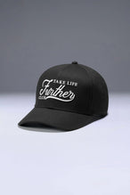 Black Classic Further Cotton Hat with heavyweight cotton twill fabric and front center embroidery for workouts and everyday wear by TLF Apparel – front view 