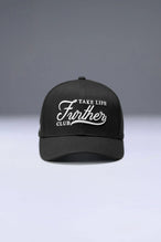 Black Classic Further Cotton Hat showing mid profile side silhouette and structured cotton twill fabric by TLF Apparel – front view