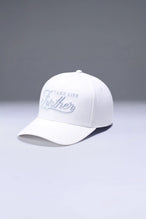 White Classic Further Cotton Hat with heavyweight cotton twill fabric and front center embroidery for workouts and everyday wear by TLF Apparel – front view 