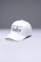 White Classic Further Cotton Hat with H\heavyweight cotton twill fabric and front center embroidery for workouts and everyday wear by TLF Apparel – front view 