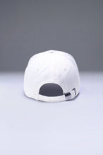 White Classic Further Cotton Hat with adjustable self strap metal buckle closure and classic 6-panel construction by TLF Apparel – back view 