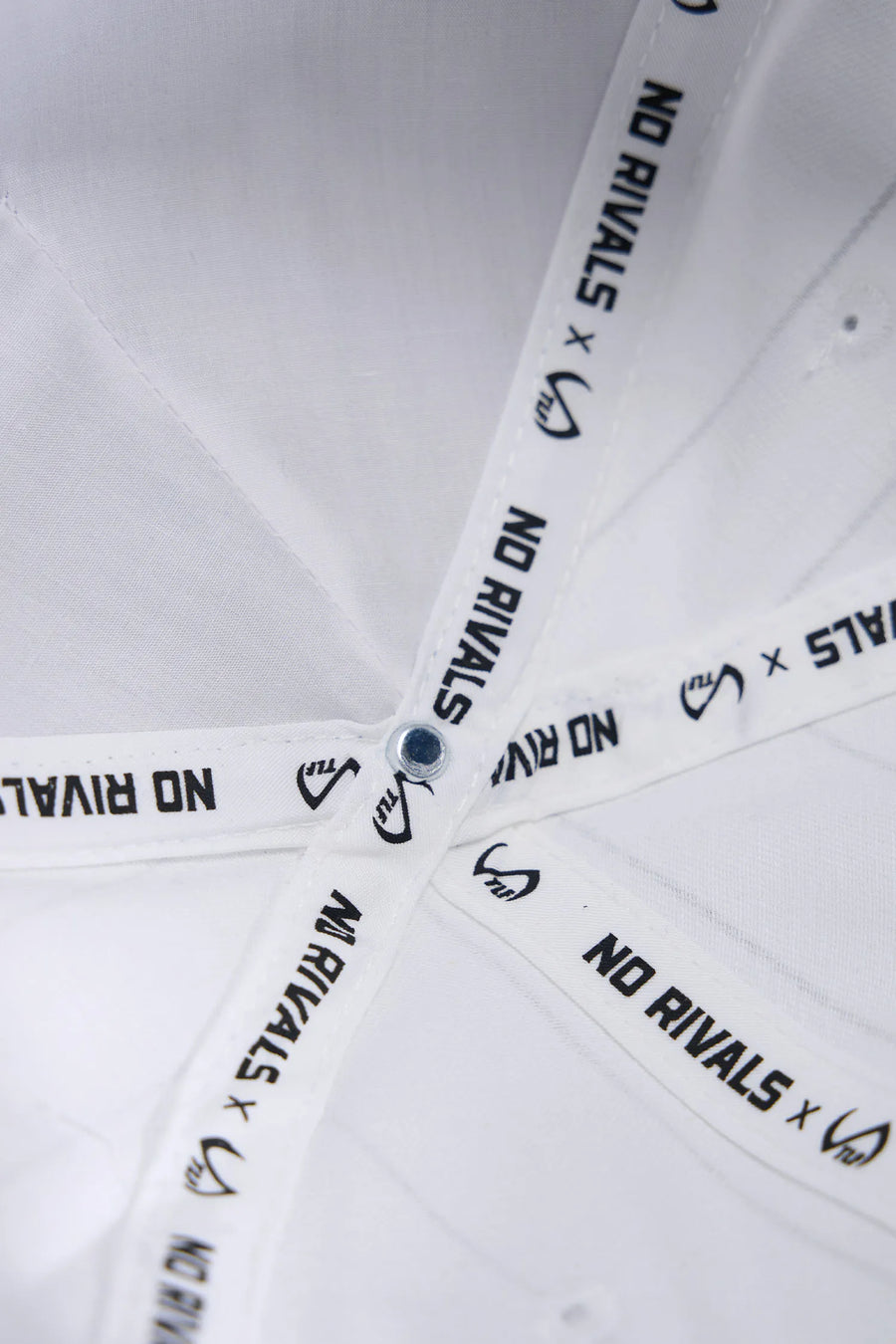 White Further Club Cottom Hat showing Take Life Further full club embroidery and cotton twill fabric detail by TLF Apparel – detail view