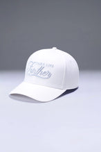 White Classic Further Cotton Hat showing curved brim profile and athletic fit for workouts and everyday wear by TLF Apparel – side view 