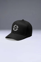 Black Classic Further Circle Hat showing mid profile side silhouette and structured cotton twill fabric by TLF Apparel – side view 