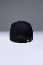 Black/Oat Classic Further Circle Hat with heavyweight cotton twill fabric and front center embroidery for workouts and everyday wear by TLF Apparel – back view