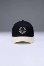 Black/Oat Classic Further Circle Hat showing mid profile side silhouette and structured cotton twill fabric by TLF Apparel – front view 
