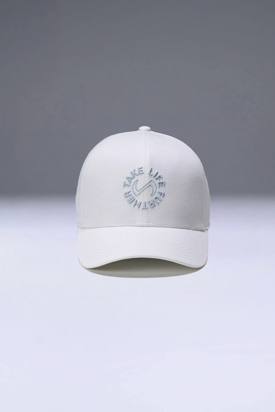 White Classic Further Circle Hat showing mid profile side silhouette and structured cotton twill fabric by TLF Apparel – front view 