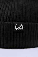 Black Unisex Cuffed Knit Beanie with a fold over cuff, TLF clip label and uses a premium viscose knit fabric blend for premium comfort by TLF Apparel 
