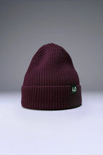 Wine Unisex Cuffed Knit Beanie with a fold over cuff, TLF clip label and uses a premium viscose knit fabric blend for premium comfort by TLF Apparel – front view 