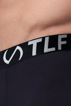 Black Mens Performance Boxer Brief with 6 inch inseam and lightweight workout underwear design by TLF Apparel – side view_x000B_ 