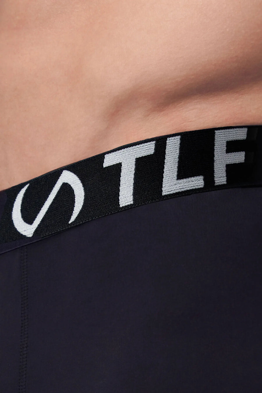 Black Mens Performance Boxer Brief with 6 inch inseam and lightweight workout underwear design by TLF Apparel – side view_x000B_ 