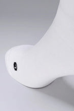 Tow Detail View of White the TLF Evolve Half Crew Socks featuring an extended cuff height, ribbed cuff, cushioned footbed and seamless toe