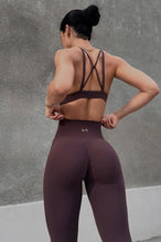 Back View of Brown TLF NeoCloud™ Secret Glute Seam Leggings featuring our new secret glute seam technology to lift and shape your glutes. 