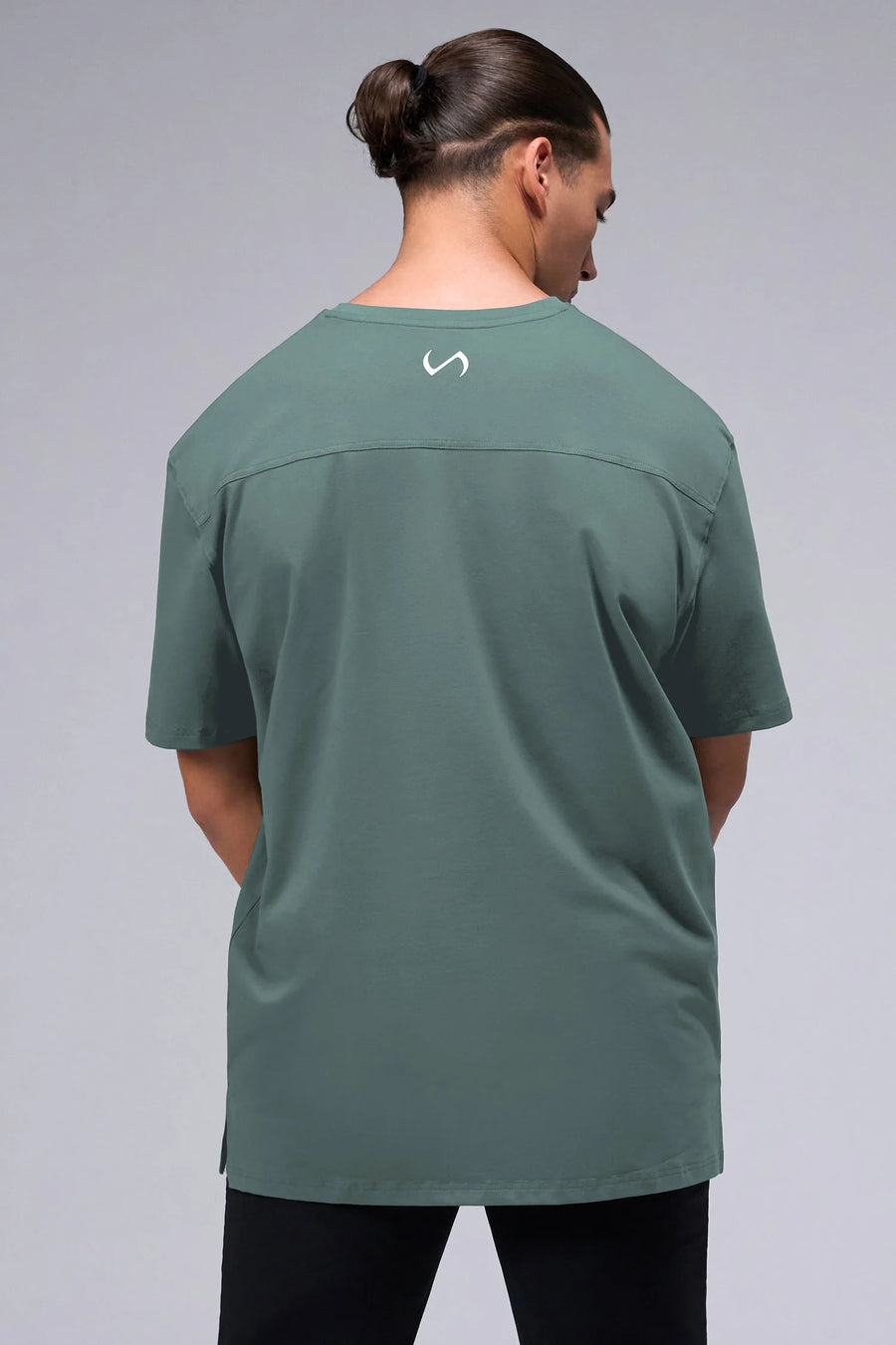 Front View Of Take Life Further Oversized Tee in Green