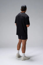 Black Take Life Further Oversized Tee showing oversized drape and gym-to-street fit by TLF Apparel – side view 