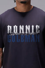 Black Ronnie Coleman “signature” Tee showing Ronnie Coleman x TLF chest logo and ultra-soft Cotton Luxe DNA™ fabric by TLF Apparel – front detail view