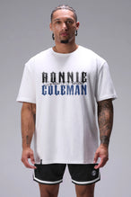 White Ronnie Coleman “signature” Tee oversized bodybuilding graphic shirt featuring iconic Ronnie Coleman legacy artwork by TLF Apparel – front view