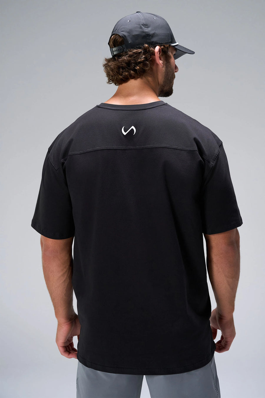 Black Take Life Further Oversized Tee showing oversized comfort fit back in soft stretch cotton by TLF Apparel – back view 