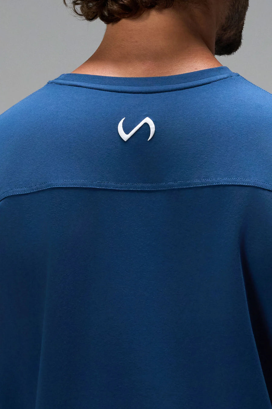 Blue Take Life Further Oversized Tee showing relaxed oversized fit in 93% cotton 7% elastane by TLF Apparel – detail view 