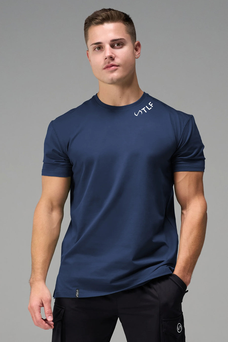 Front View Of TLF Swole Tee in Blue