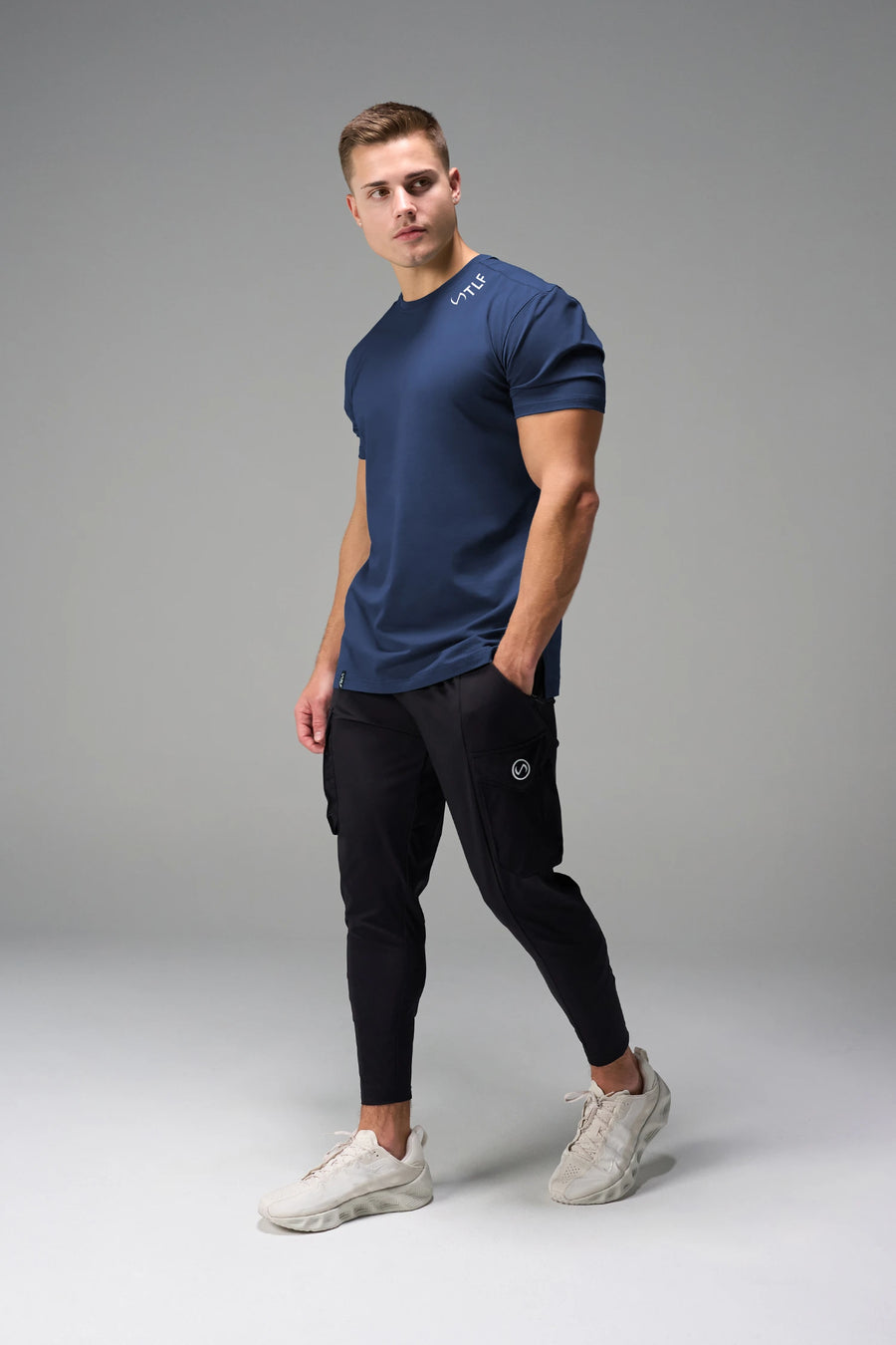 Front View Of TLF Swole Tee in Blue