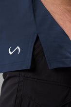 Side Detail View Of TLF Swole Tee in Blue