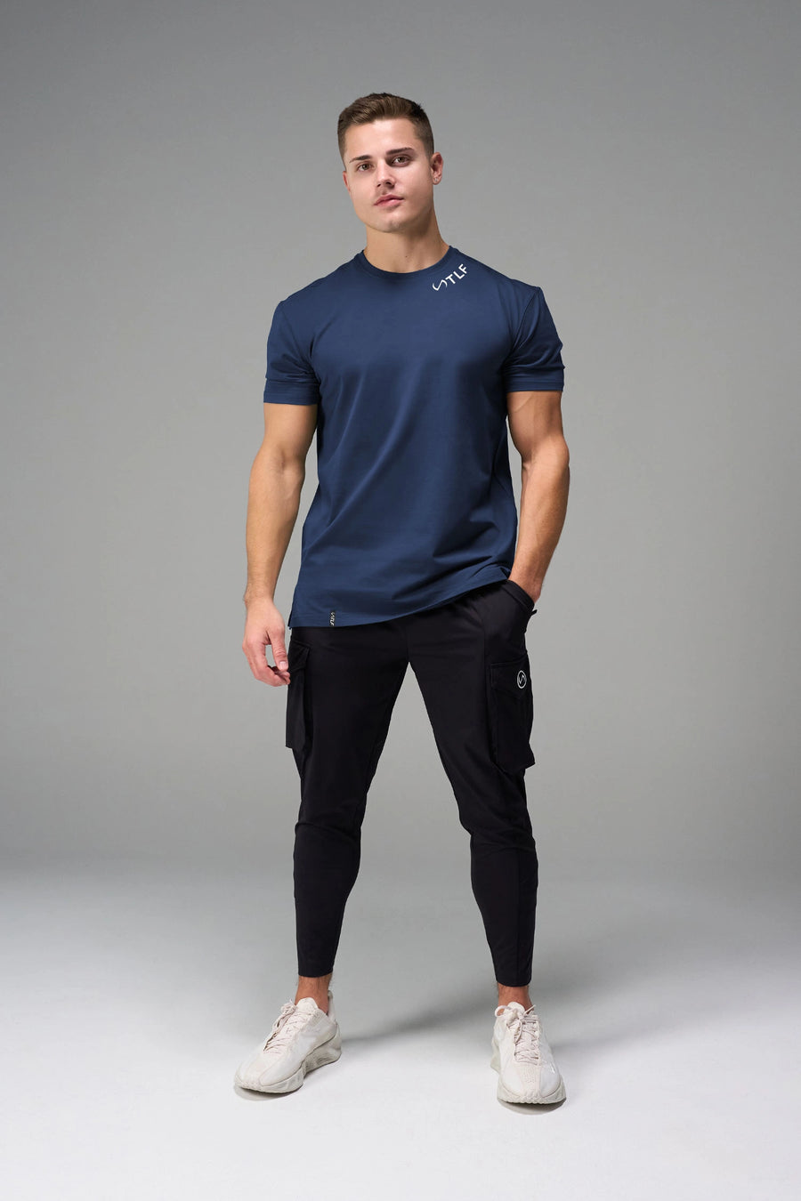 Front View Of TLF Swole Tee in Blue