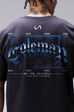 Black Ronnie Coleman “champ” Tee oversized bodybuilding graphic shirt featuring iconic Ronnie Coleman legacy artwork by TLF Apparel – back detail view